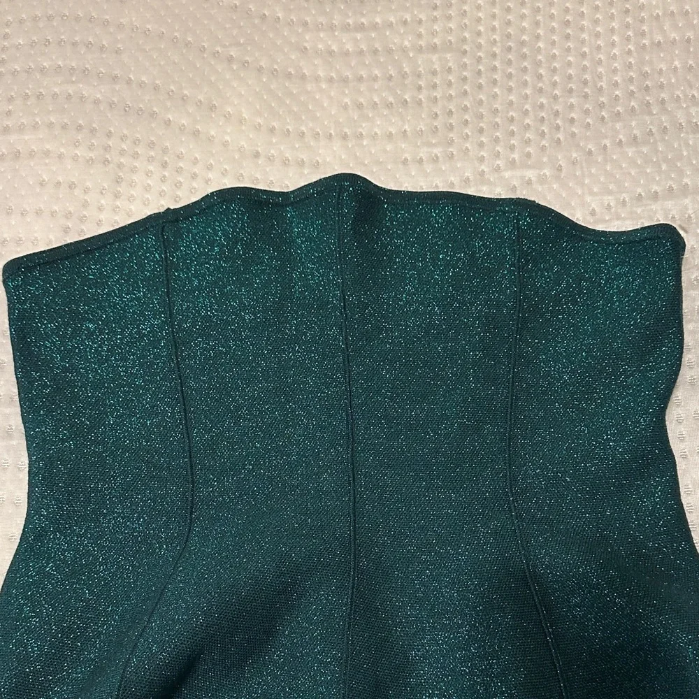 ⛔️ Anthropologie Pilcro Sparkling Dark Green staples Top size Large box 5 - Picture 4 of 5